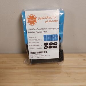 HOMJOY 6 PK COMBO FILTERS+SPONGES FOR CAT WATER FOUNTAIN AONBOY GOOSTOO AOOGITF